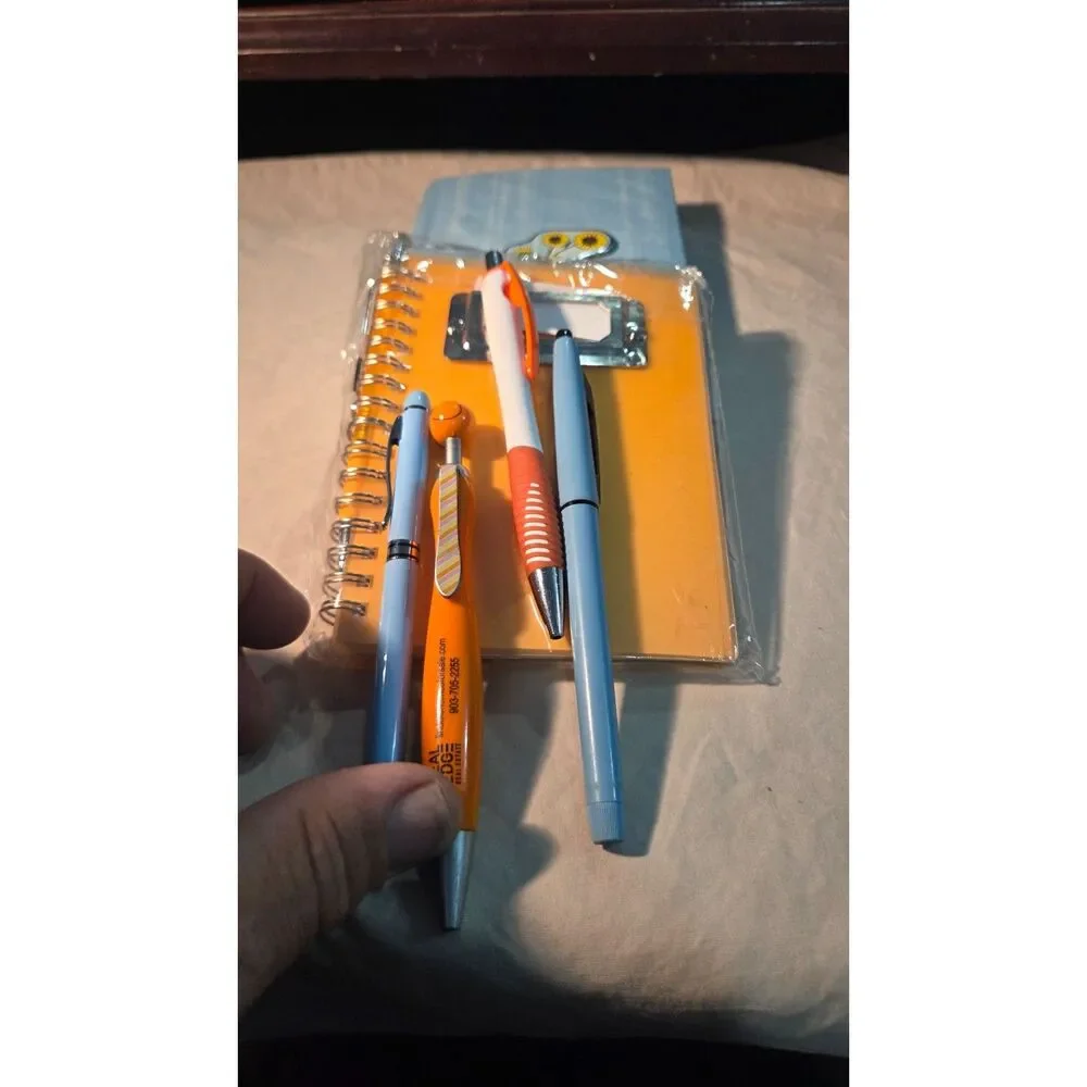 Vintage Berol Pastel Stationary Pen Set and unopened orange ruled set with pens